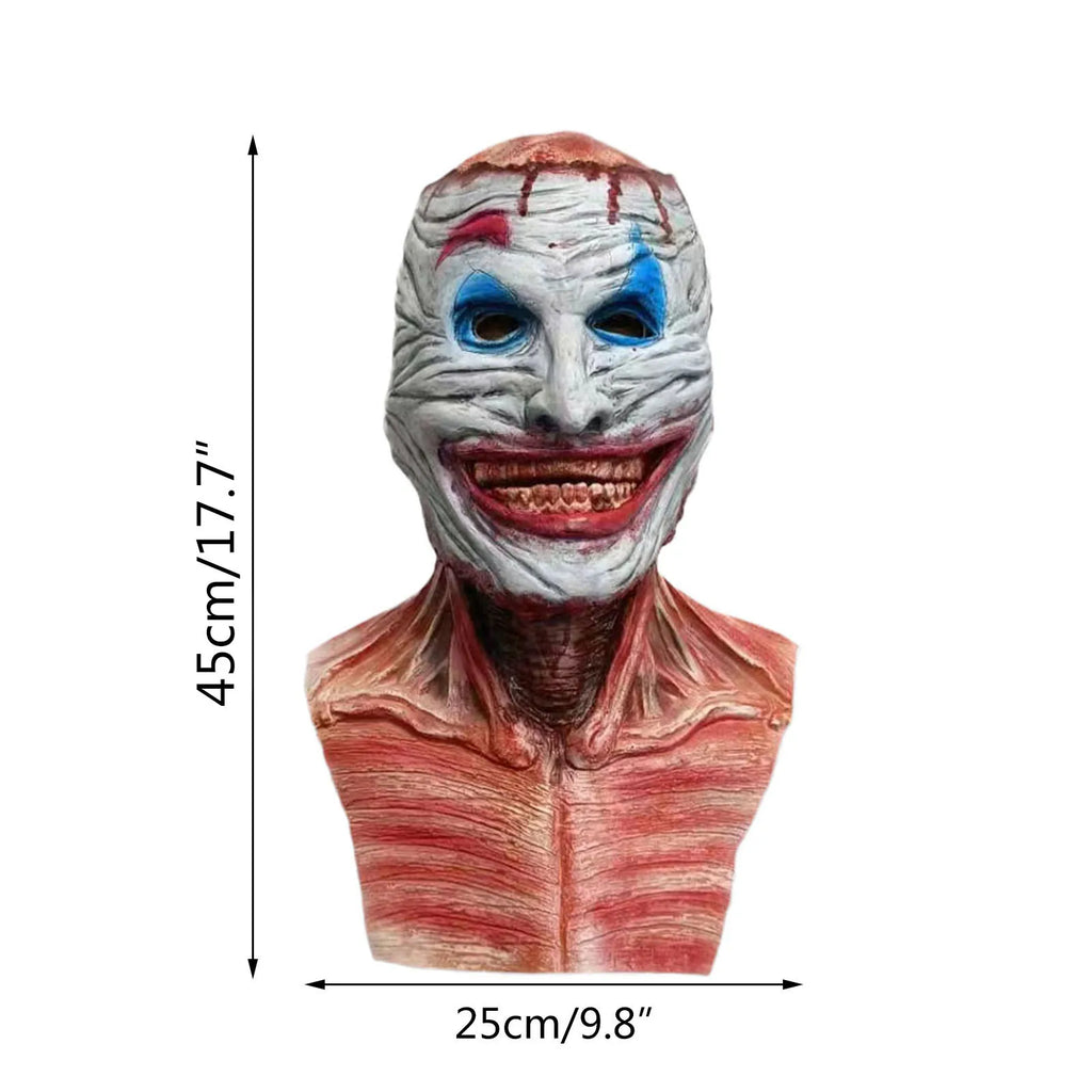 Clown mask dimension diagram showing 45 by 25 centimeters