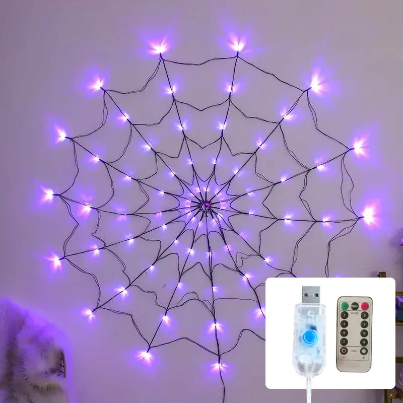 Purple round web light with pictured USB control and remote