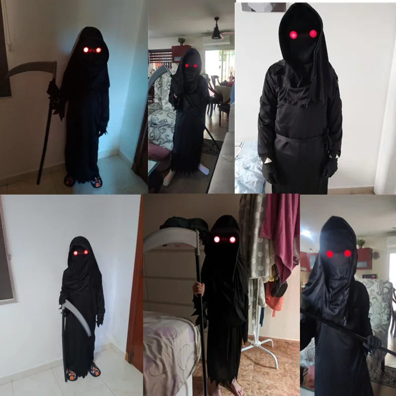 Supplier collage showing the reaper costume worn